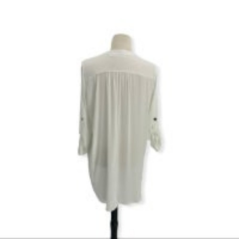 All In Favor Ivory Roll Tab Tunic - Picture 2 of 3